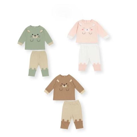 Bộ dài tay raglan Lullaby NH551N - Nâu - Be