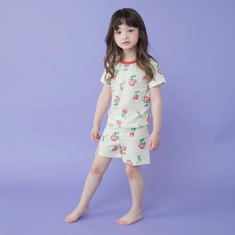 BỘ PIJAMA OLOMIMI CỘC BÉ GÁI ROSE GARDEN