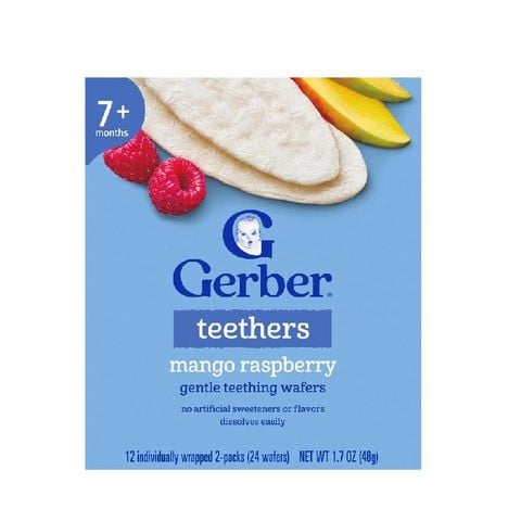 Bánh ăn dặm Gerber vị Xoài, Mâm Xôi 48g