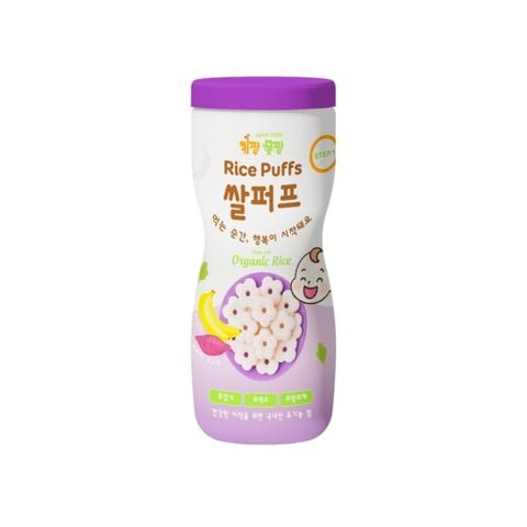 Bánh bi tan Organic Happy Food vị Chuối, Khoai lang tím 7M