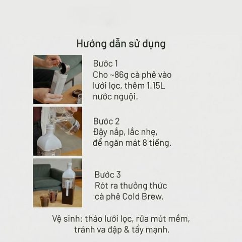 Bình pha cà phê Cold Brew Hario 1L (KAC-110-PGR) 199