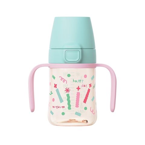 Bình tập uống Moyuum PPSU nắp bật họa tiết Happy Day Mint Pop 170ml