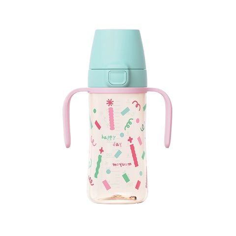 Bình tập uống Moyuum PPSU nắp bật họa tiết Happy Day Mint Pop 270ml