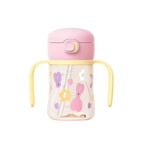 Bình tập uống Moyuum PPSU nắp bật họa tiết Rolly Pop màu hồng 170ml