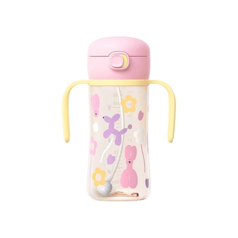 Bình Tập Uống Moyuum Ppsu Nắp Bật Họa Tiết Rolly Pop Màu Hồng 270Ml