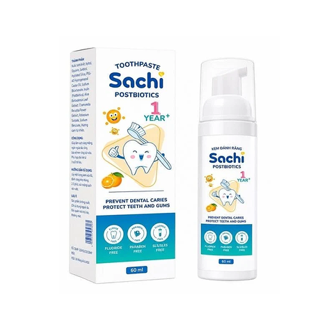 Bọt đánh răng Sachi POSTBIOTICS hương cam hộp 80ml