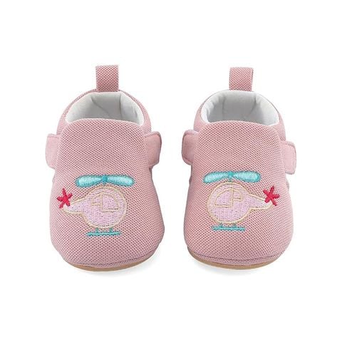 Giày cho trẻ em bằng vải màu hồng (họa tiết máy bay)