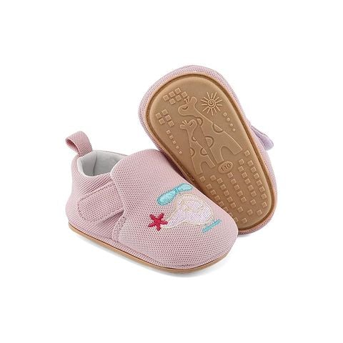 Giày cho trẻ em bằng vải màu hồng (họa tiết máy bay)