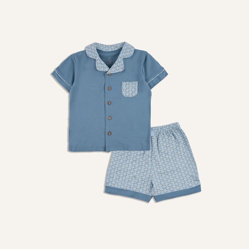 BỘ NGẮN TAY BU PYJAMAS ICONIC 1 - XANH ĐẬM - BLUE IN ICONIC 1