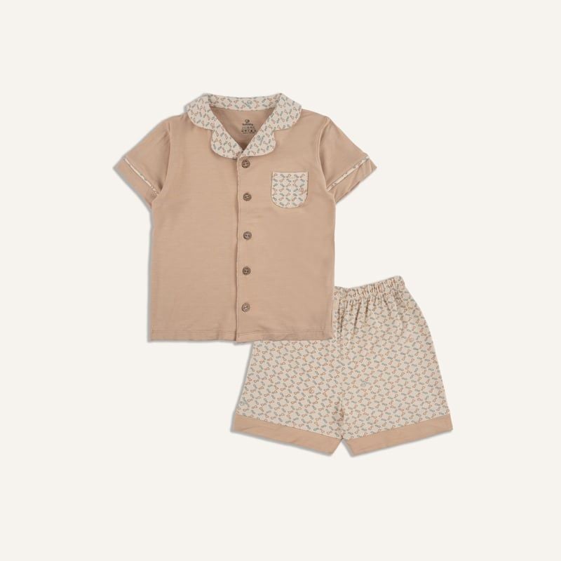 Bộ ngắn tay Bu Pyjamas Iconic 1 - Nâu - Be in Iconic 1