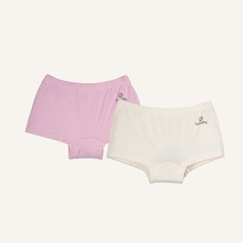 Quần chip đùi Bu Baby Bambus N89 Trắng kem - Hồng tím