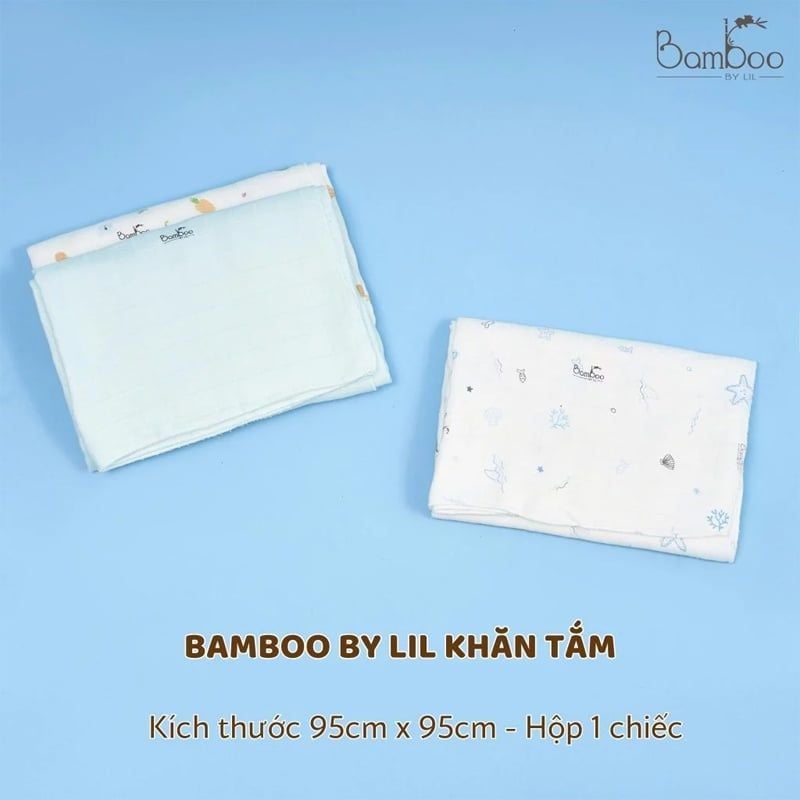 KHĂN TẮM HỌA TIẾT XANH BAMBOO BY LIL