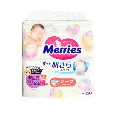 Bỉm tã dán Merries (CM) NB 68+4
