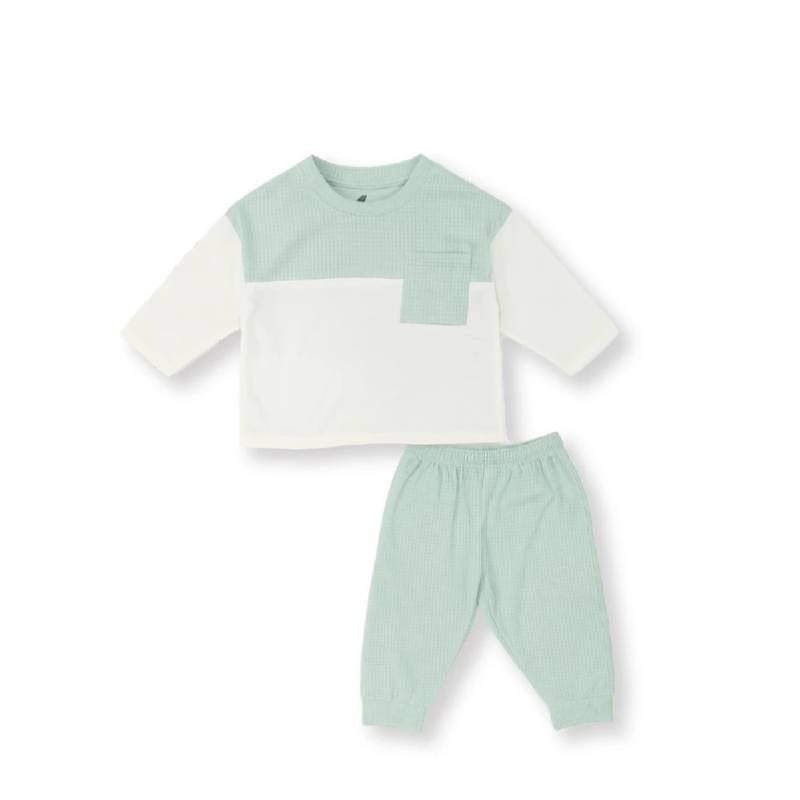 BỘ BÉ TRAI DÀI TAY NH516N - IVORY - GREEN