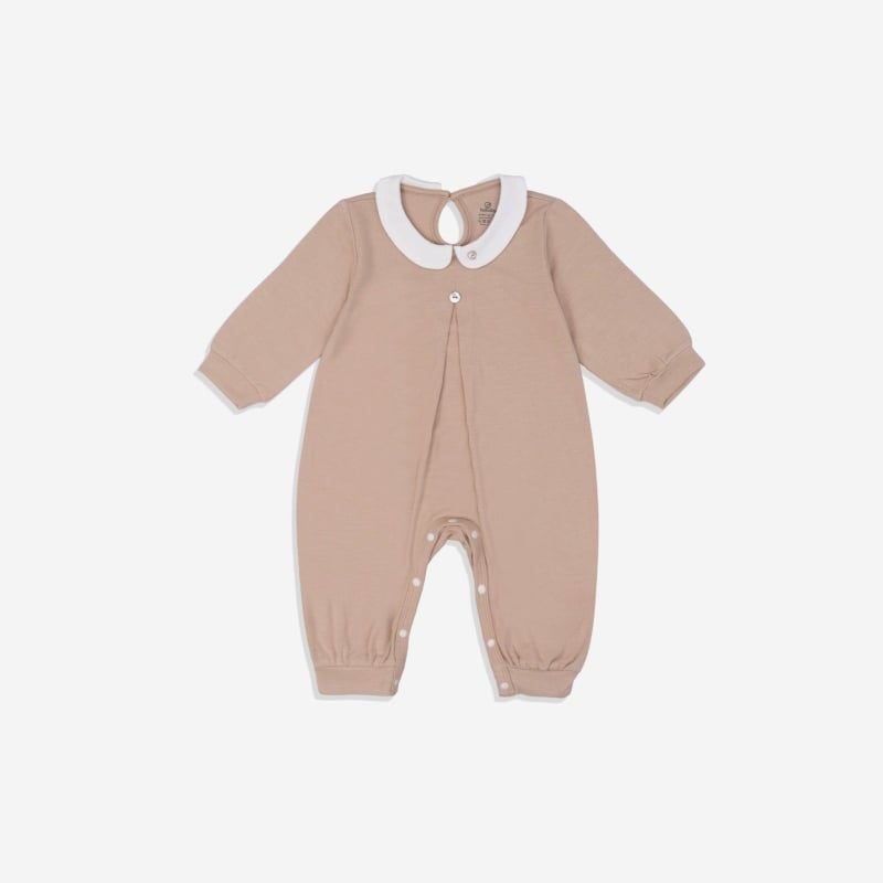 BODY DÀI TAY BU BABY CỔ PETERPAN HỒNG BE