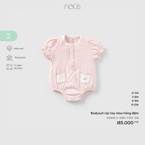 Bodysuit cộc tay Nous màu hồng đậm
