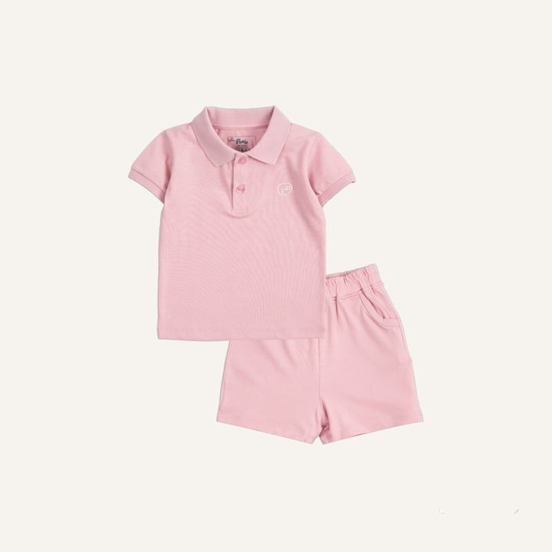 BỘ NGẮN TAY CỔ POLO PONIE BU - HỒNG
