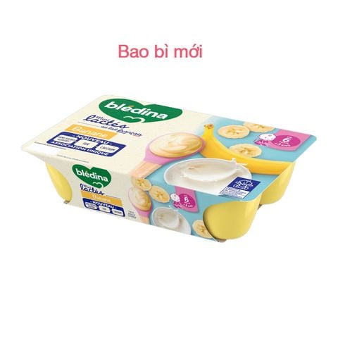 Sữa chua nguội Bledina Mini Lactes vị Chuối lốc 6 hộp 55gr