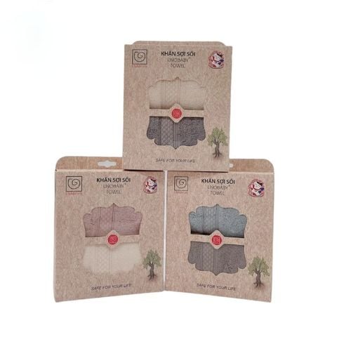 Combo 2 Khăn mặt sợi sồi S'Baby UNOBABY 28x50cm