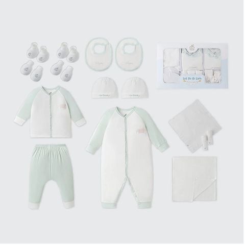 Combo đi sinh La Pomme chào thiên thần nhỏ - Newborn Xanh mint