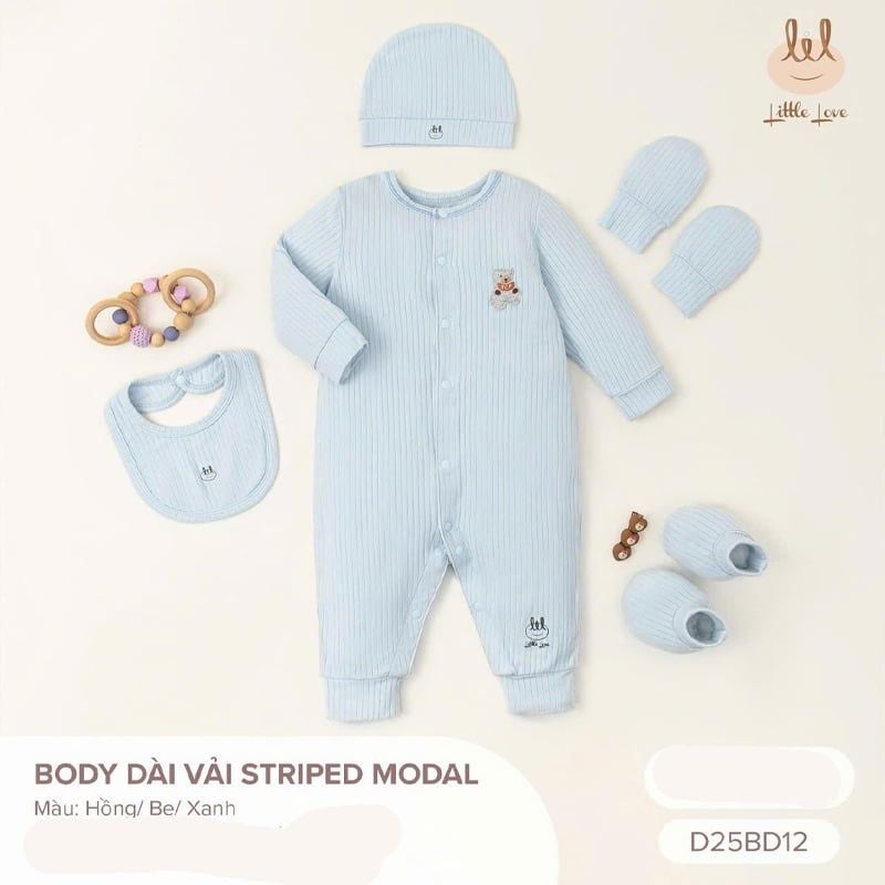 BODY DÀI VẢI LIL STRIPED MODAL XANH