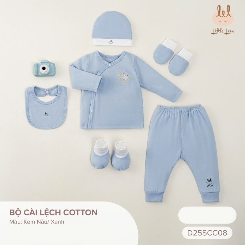 BỘ CÀI LỆCH LIL COTTON XANH