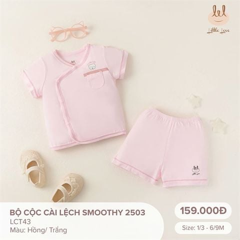 Bộ cộc cài lệch Bamboo by LIL smoothy 2503 hồng