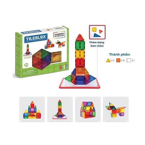 Đồ chơi bộ Tileblox Cầu vồng 30 chi tiết
