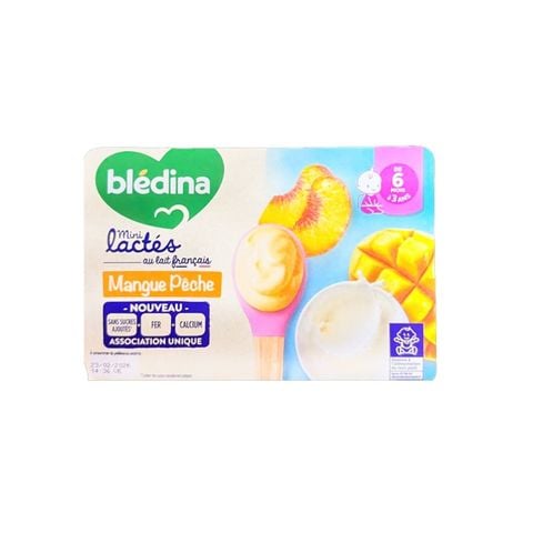 Sữa chua nguội Bledina Mini Lactes vị xoài đào lốc 6 hộp 55gr