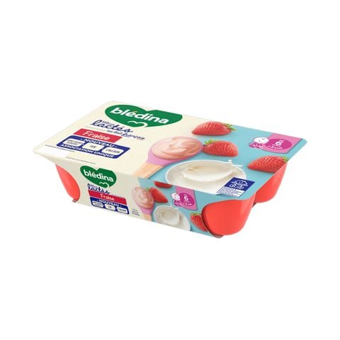 Sữa chua nguội Bledina Mini Lactes vị Dâu lốc 6 hộp 55gr