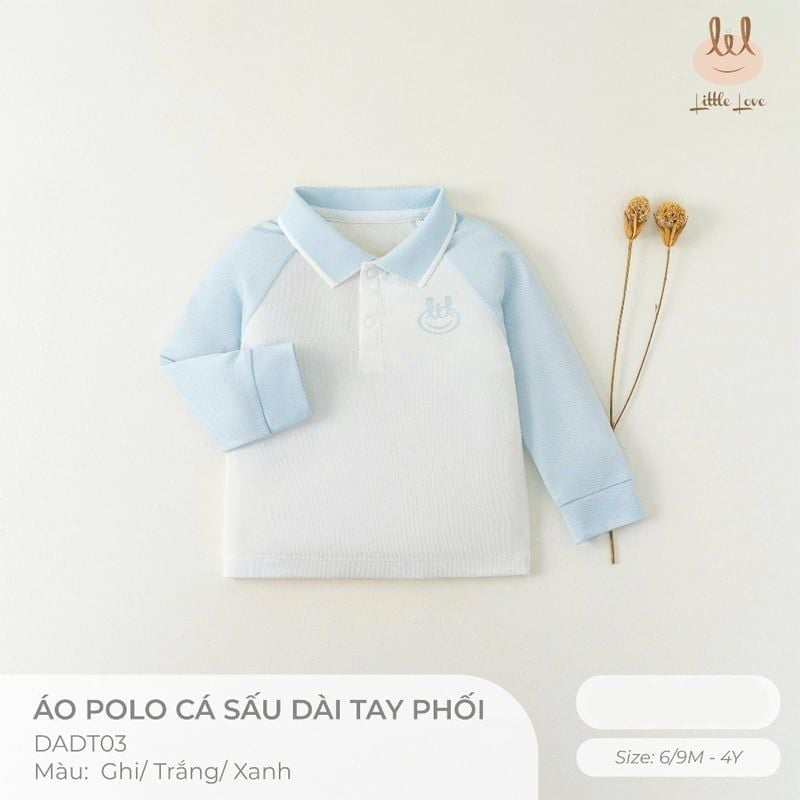 ÁO POLO CÁ SẤU LIL DÀI TAY PHỐI TRẮNG XANH