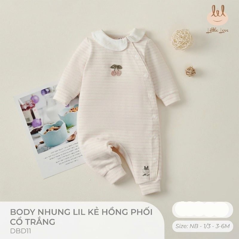 BODY NHUNG LIL KẺ HỒNG PHỐI CỔ TRẮNG