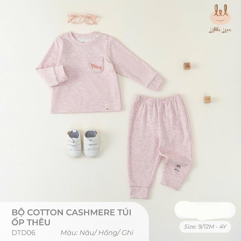 BỘ COTTON LIL CASHMERE TÚI ỐP HỒNG THÊU CÁ