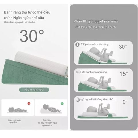 Gối chống trào ngược gấp gọn Aibedo (Green)