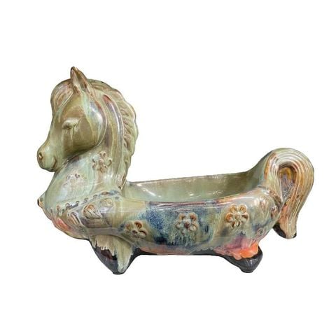 Gốm hỏa biến - Ngựa gốm sen ngũ sắc