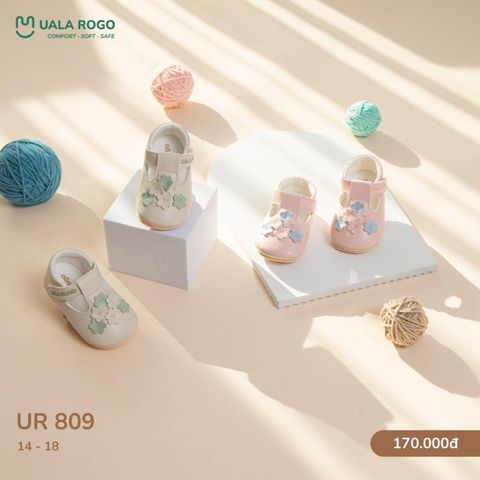 Giày tập đi Uala Rogo bé gái cài hoa