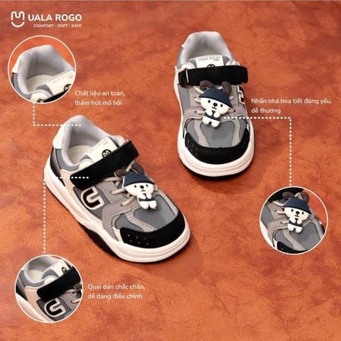 Giày Kids Uala Rogo hình chó mũ xanh