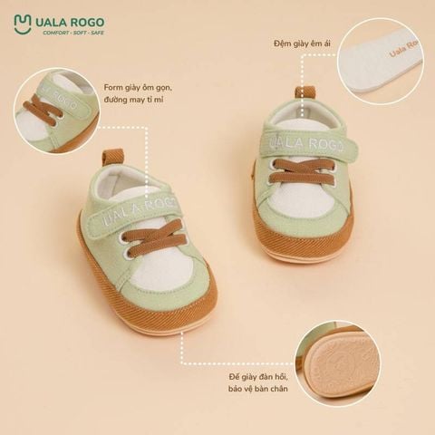 Giày tập đi Uala Rogo màu xanh/ vàng