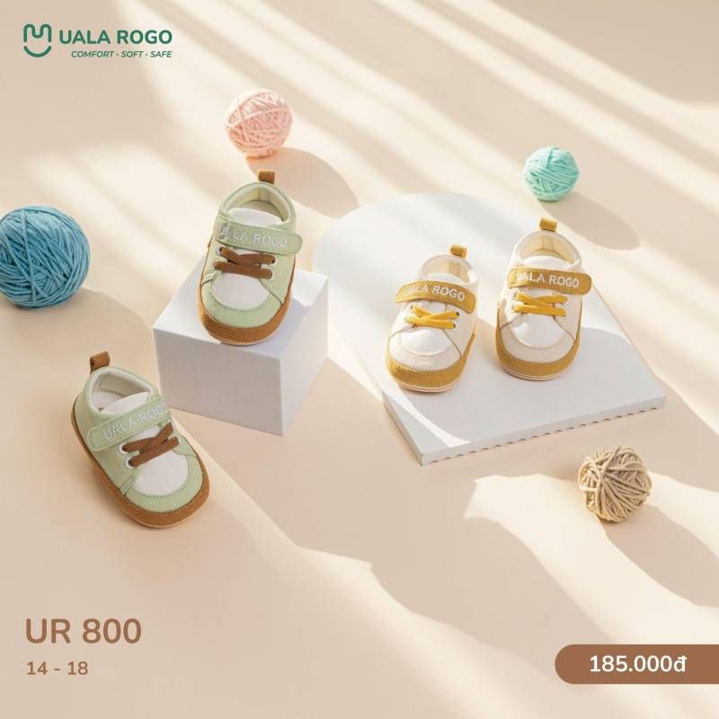 Giày tập đi Uala Rogo màu xanh/ vàng