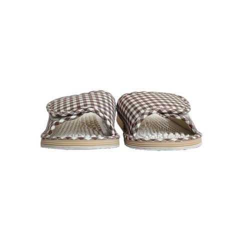 Dép Massage Gingham Màu Nâu - Trắng (loại tiêu chuẩn)