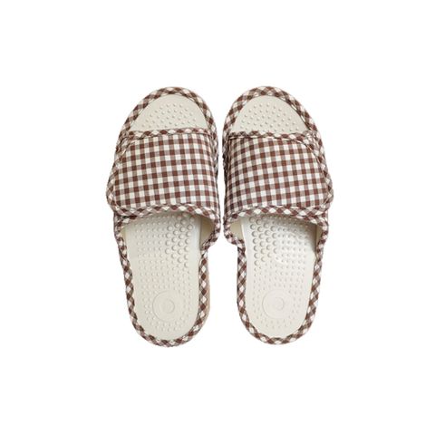 Dép Massage Gingham Màu Nâu - Trắng (loại tiêu chuẩn)