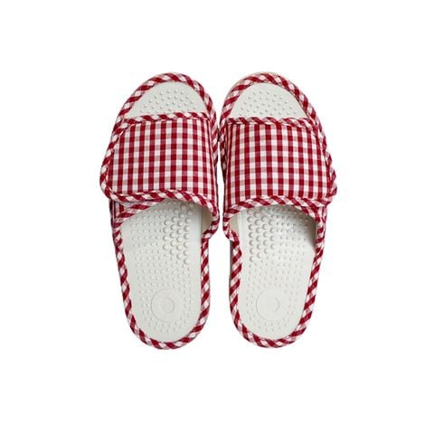 Dép Massage Gingham Màu đỏ - trắng (loại tiêu chuẩn)