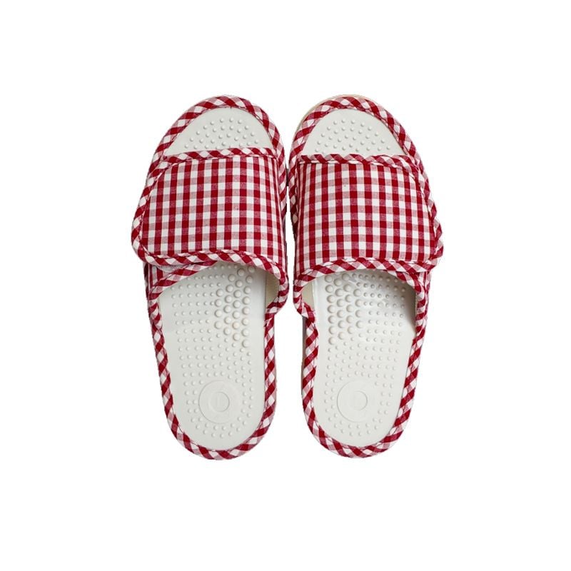 DÉP MASSAGE GINGHAM MÀU ĐỎ - TRẮNG (LOẠI TIÊU CHUẨN)