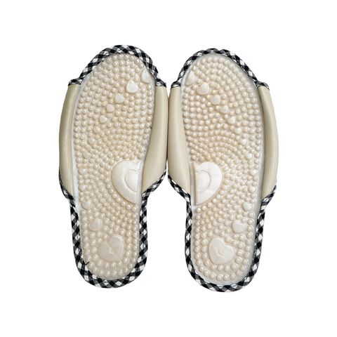 Dép Massage Gingham Đen - trắng (họa tiết trái tim)