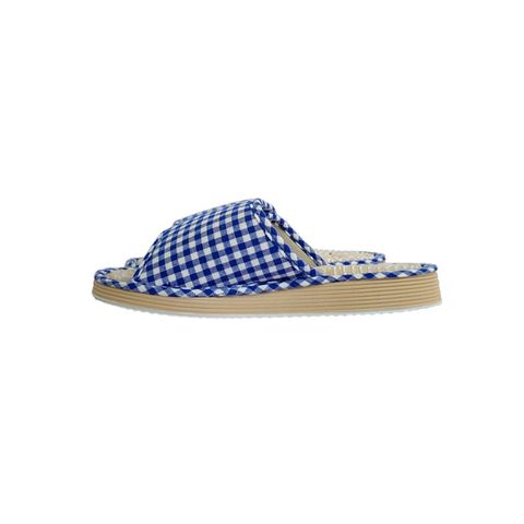 Dép Massage Gingham Xanh da trời  - trắng (họa tiết trái tim)