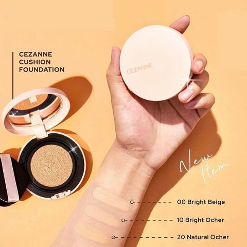 Phấn nước chống nắng Cezanne Cushion Foundation SPF50 PA++++ - Màu 10 Bright Ocher (Da trung bình)
