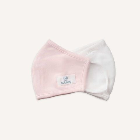 Khẩu trang Bambus Bu Baby Freesize - Trắng - Hồng 11E