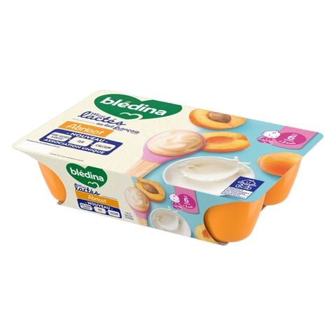 Sữa chua nguội Bledina Mini Lactes vị Mơ lốc 6 hộp 55gr