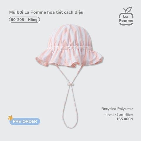 Mũ bơi La Pomme họa tiết cách điệu Hồng