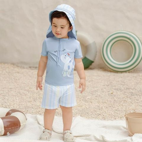 Mũ bơi La Pomme ngày hè của bé Xanh nhạt